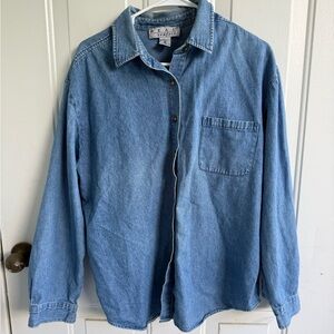 Real Comfort Denim-Look Button-Up‎ Shirt – Size XLarge